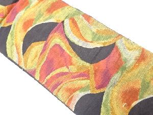 抽象波模様織り出し 紬名古屋帯